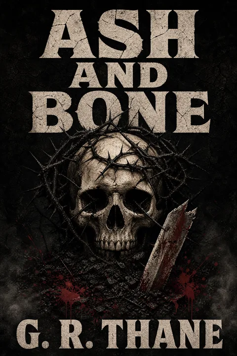 Dark Fantasy Thornwood Skull — fantasy book cover archetype
